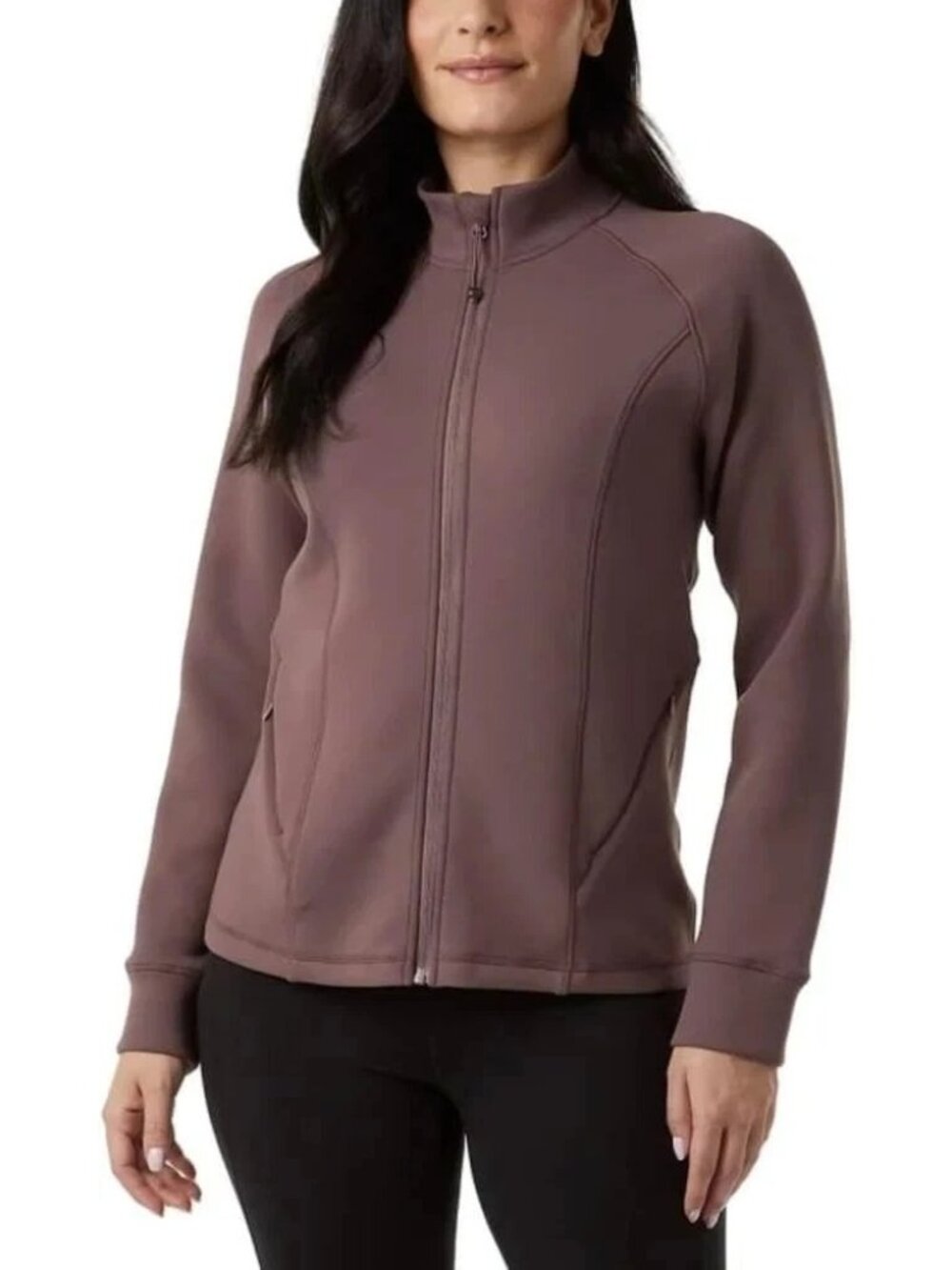 32 Degrees Heat Womens Full-Zip Jacket XL Brown Lightweight Thermal Layer